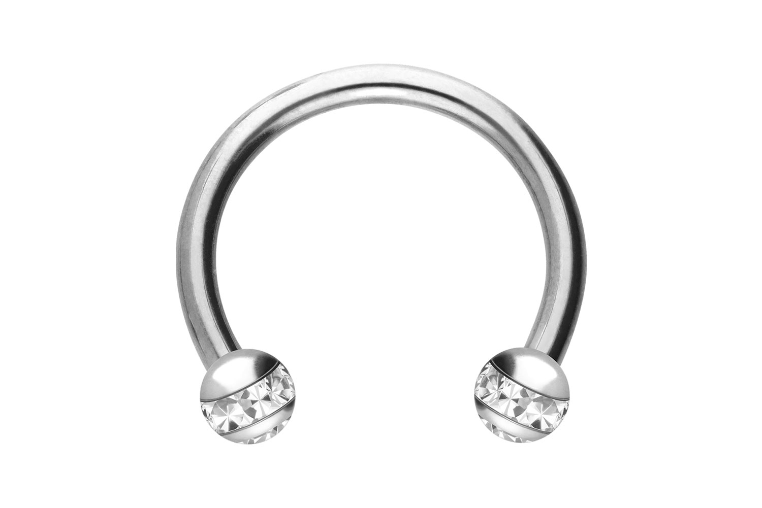 Titan Hufeisenring Piercing EPOXY-RING-KUGELN + KRISTALLE